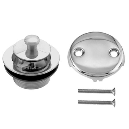 DELUXDESIGNS Twist and Close Trim Set with Coarse Thread Strainer - Polished Chrome DE1634957